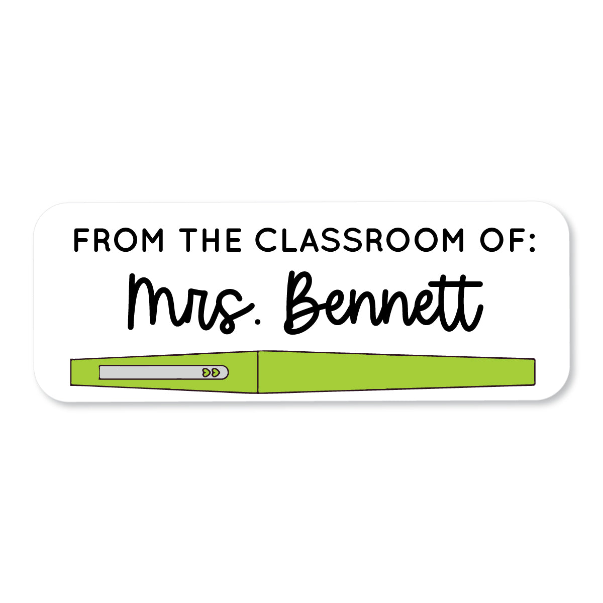 Custom Name Glossy Flair Pen Sticker