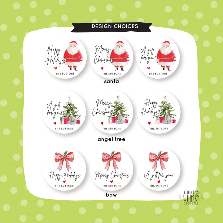 Personalized Watercolor Christmas Stickers