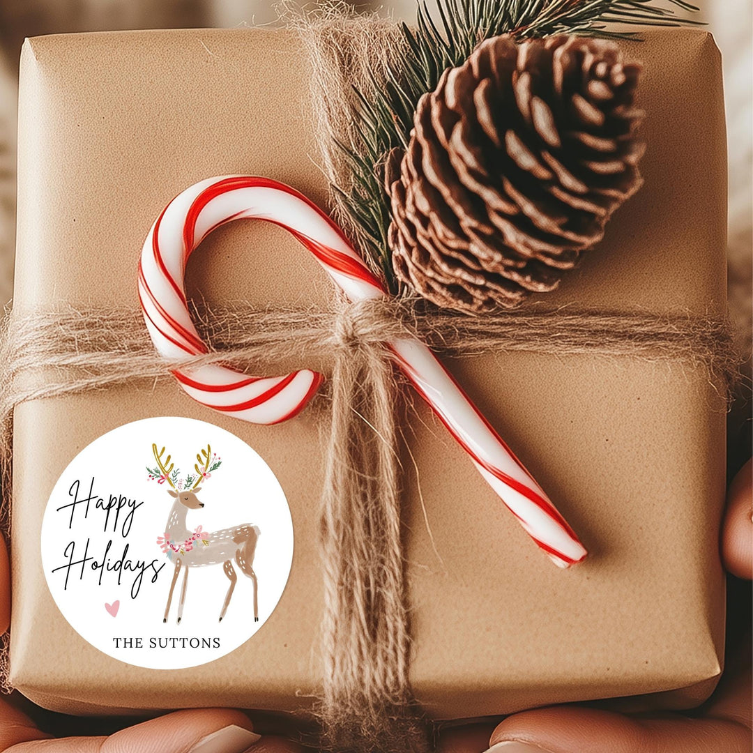 Personalized Watercolor Christmas Stickers