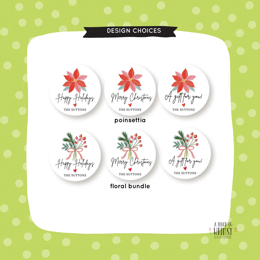 Personalized Watercolor Christmas Stickers