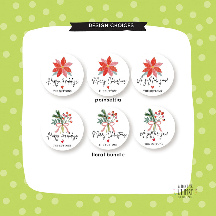 Personalized Watercolor Christmas Stickers