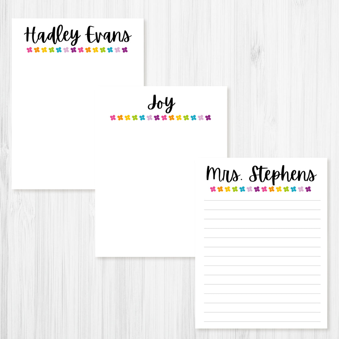 Tiny Daisy Line Personalized Notepad