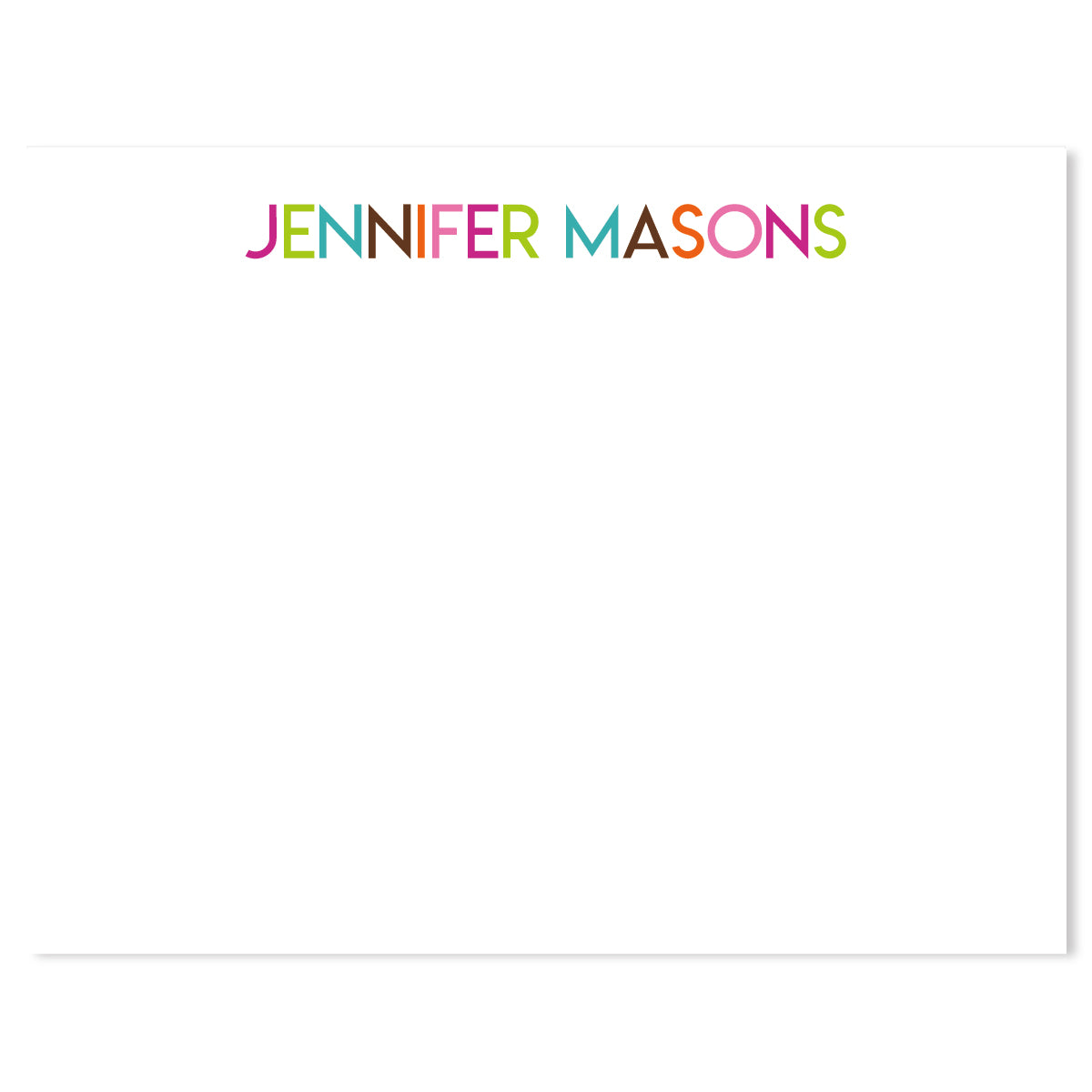 Colorful Name Flat Notes – A Touch of Whimsy Designs
