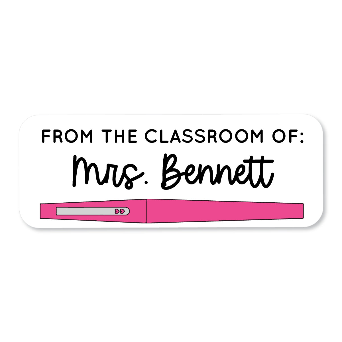 Flair Pen Pink Teacher School Label – A Touch of Whimsy Designs